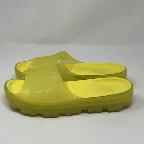 UGG Jella Clear Slide Platform Sandals Womens 10 Yellow Translucent Pool Vacay - Picture 2 of 16